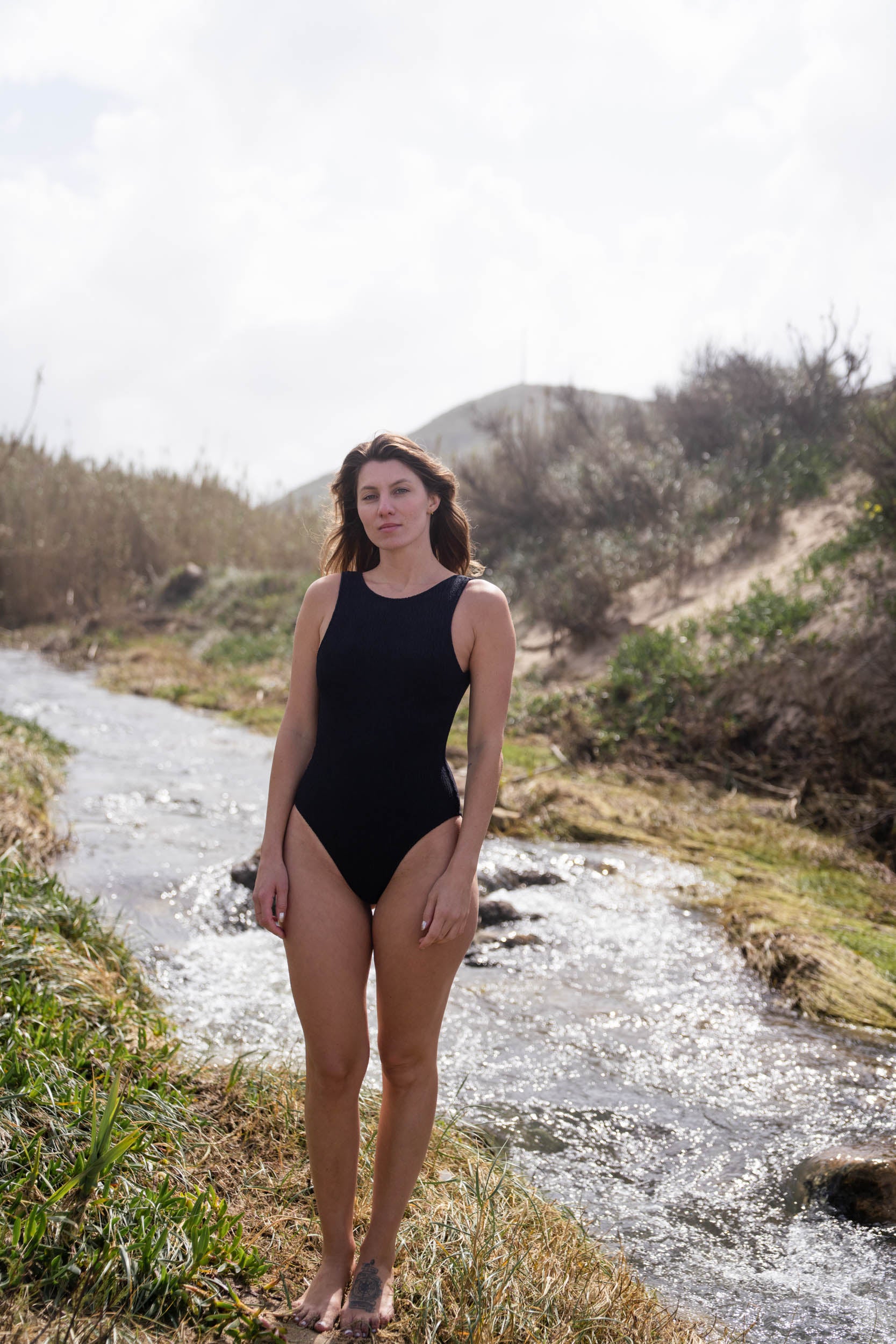 MONDAY ONE SIZE CRINKLE ONE-PIECE NERO