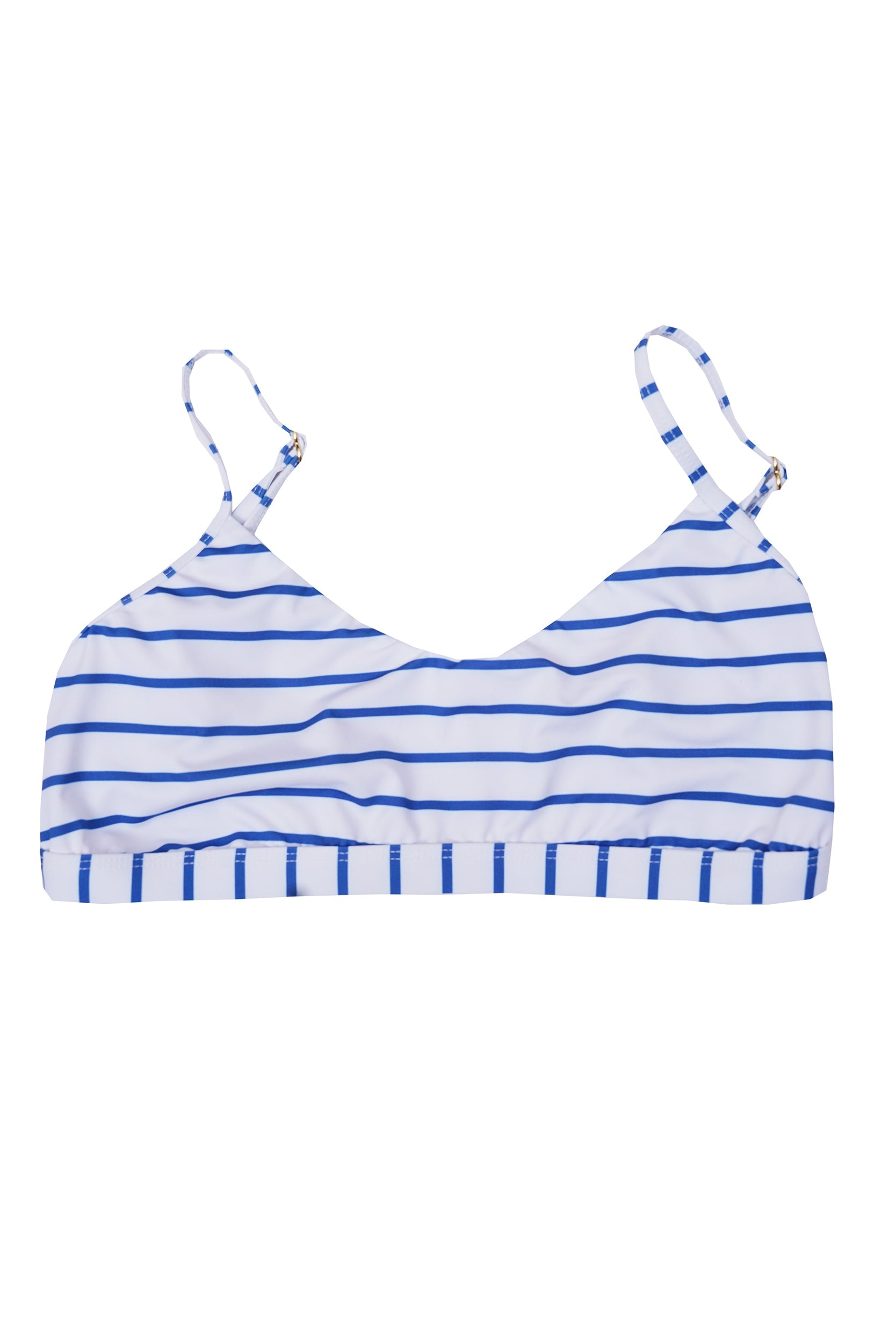 ANIKA BIKINI TOP ROUND NECK BLUE STRIPE
