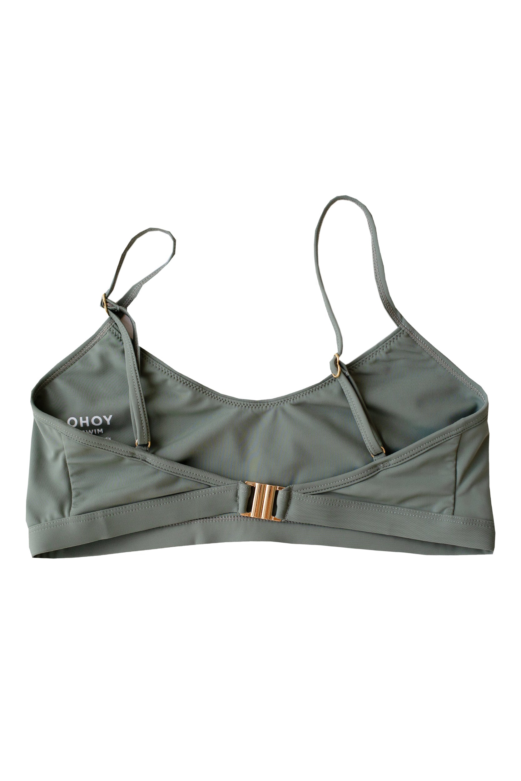 ANIKA BIKINI TOP ROUND NECK HAZY GREEN