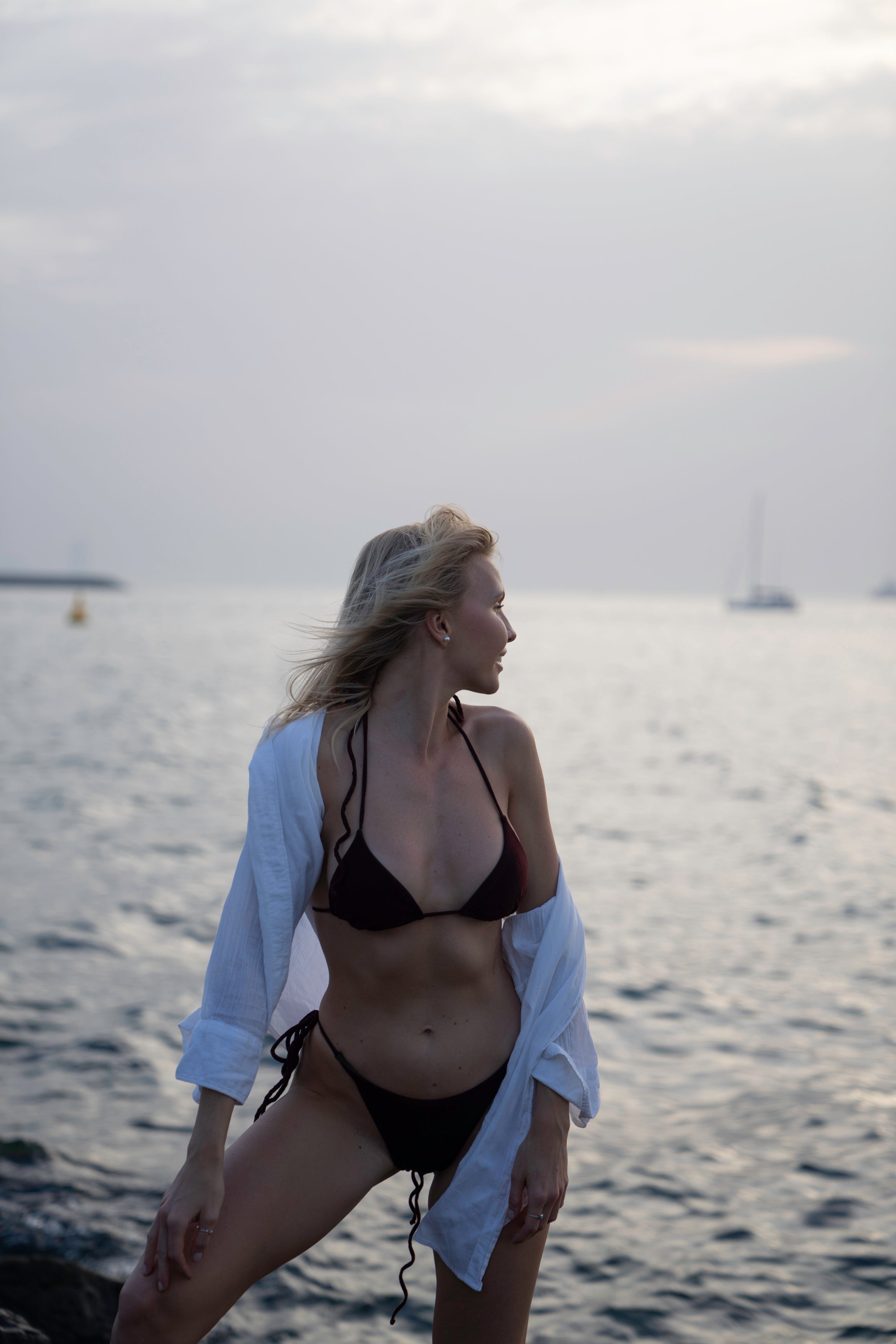 IBIZA BIKINI BOTTOM BURNT MAROON LONG STRINGS