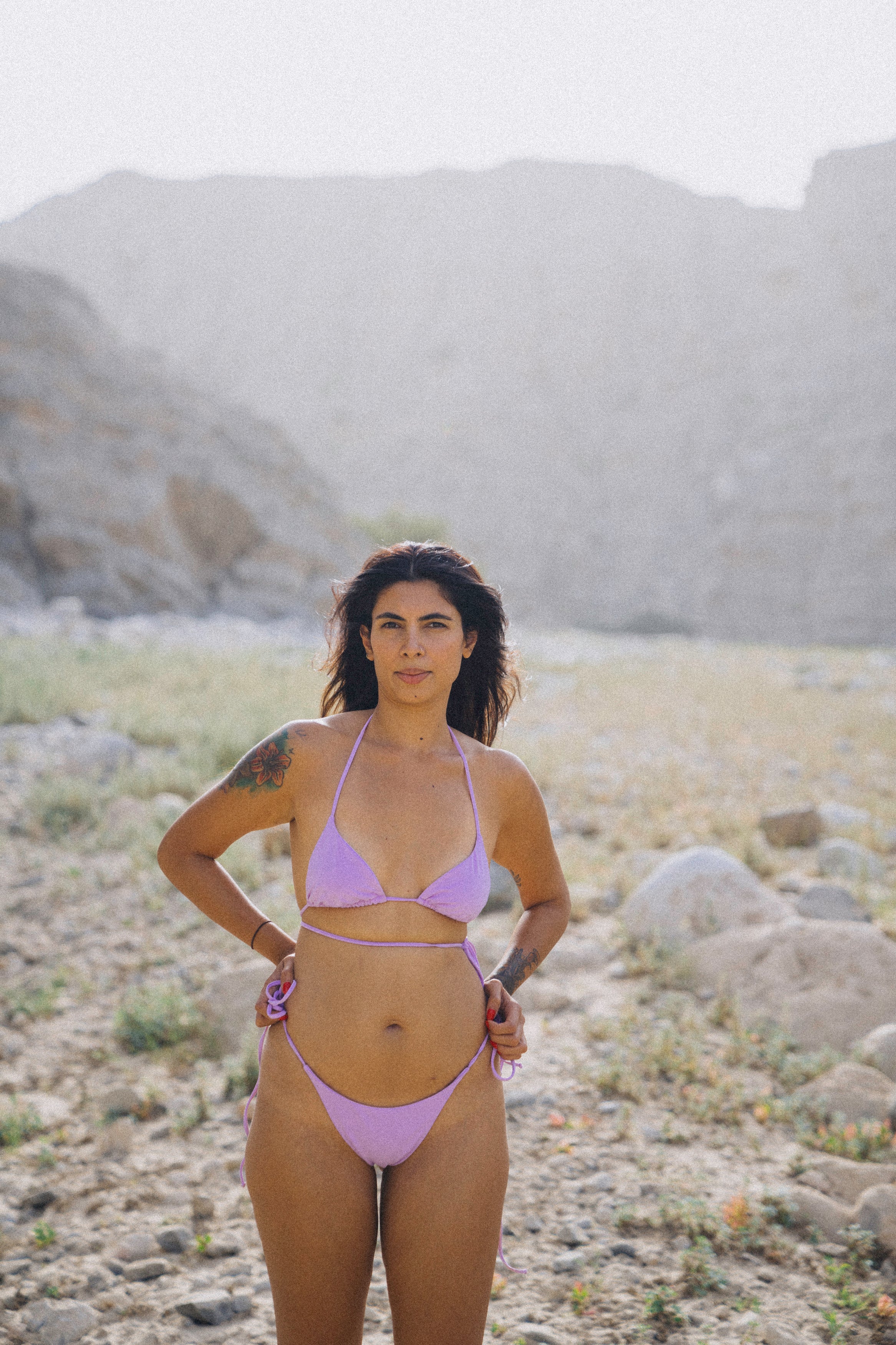IBIZA TRIANGLE BIKINI TOP LILAC LONG STRINGS