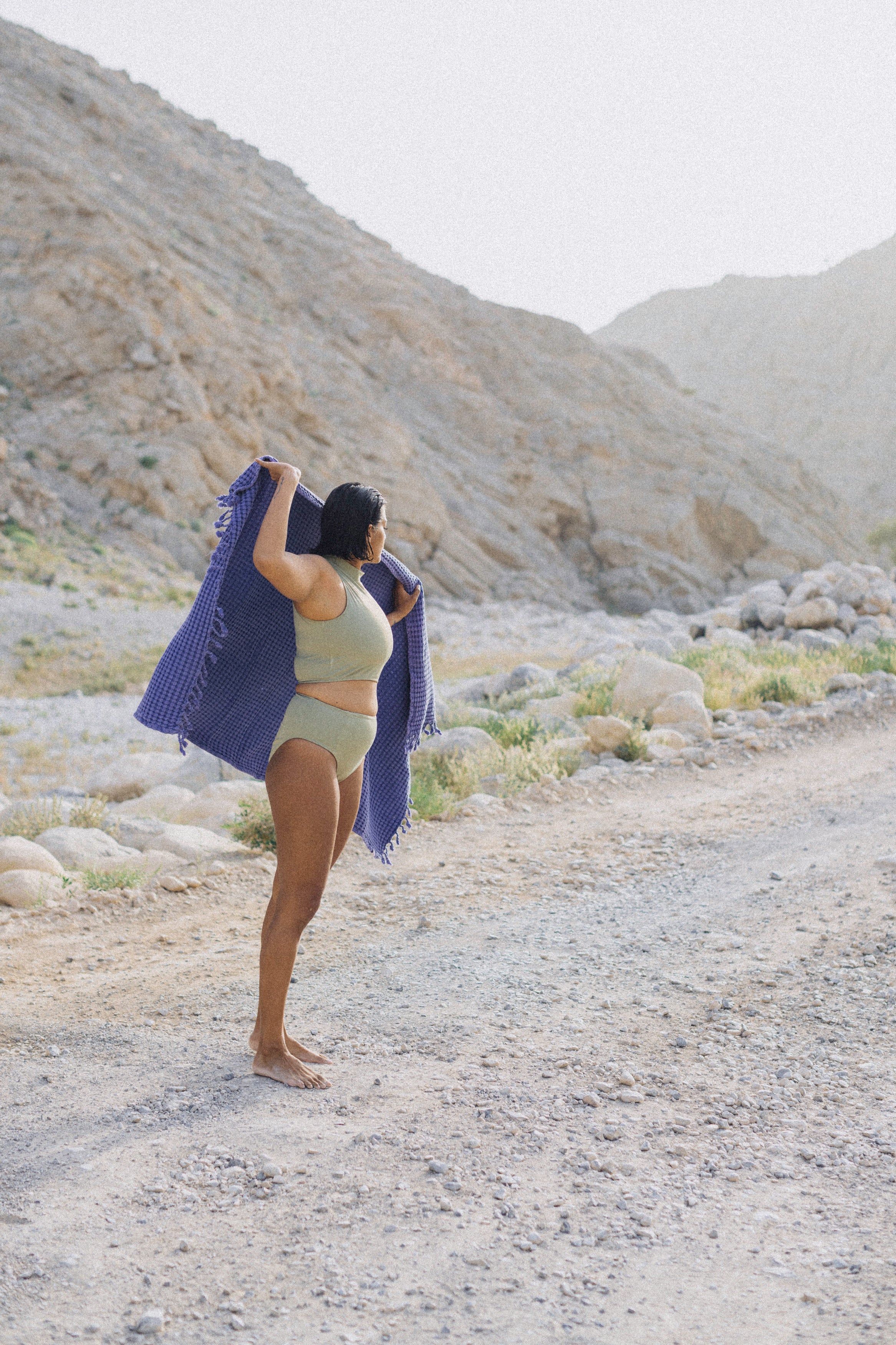 MARRAKESH HIGH WAISTED BIKINI BOTTOM LICHEN