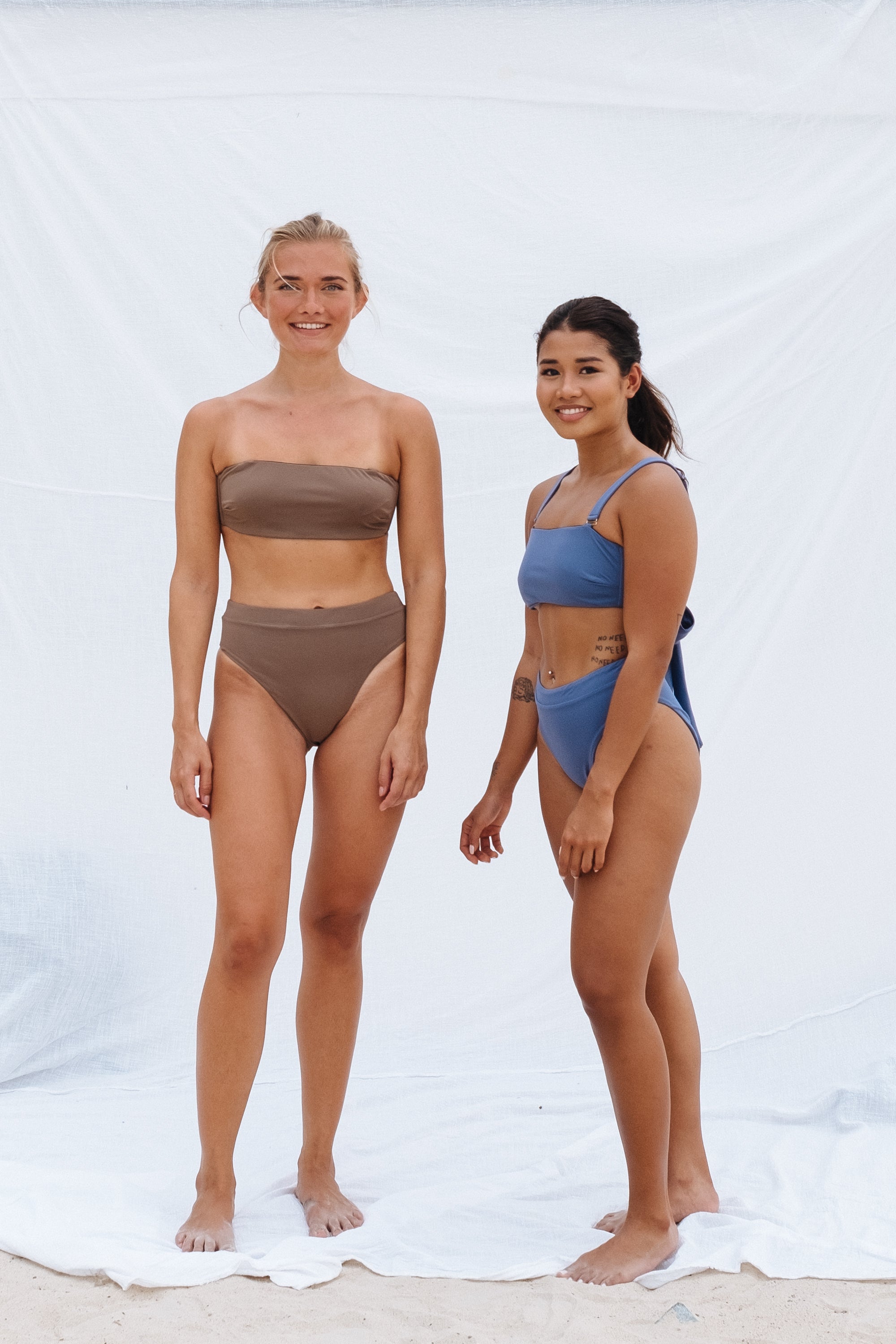 KATE BIKINI BANDEAU TOP TIE BACK SAND
