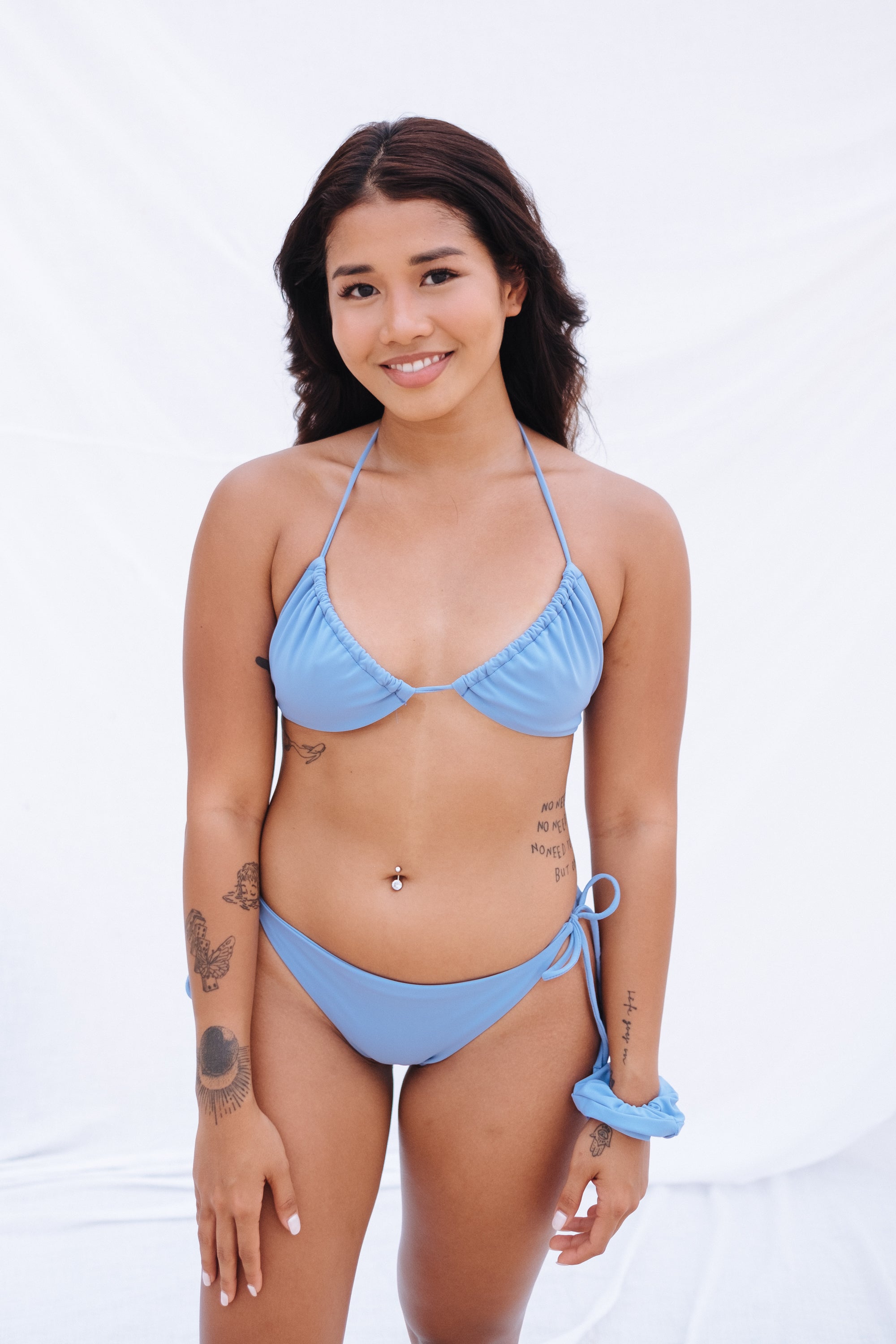 MAJORCA BIKINI BOTTOM STRING TIE ICE BLUE