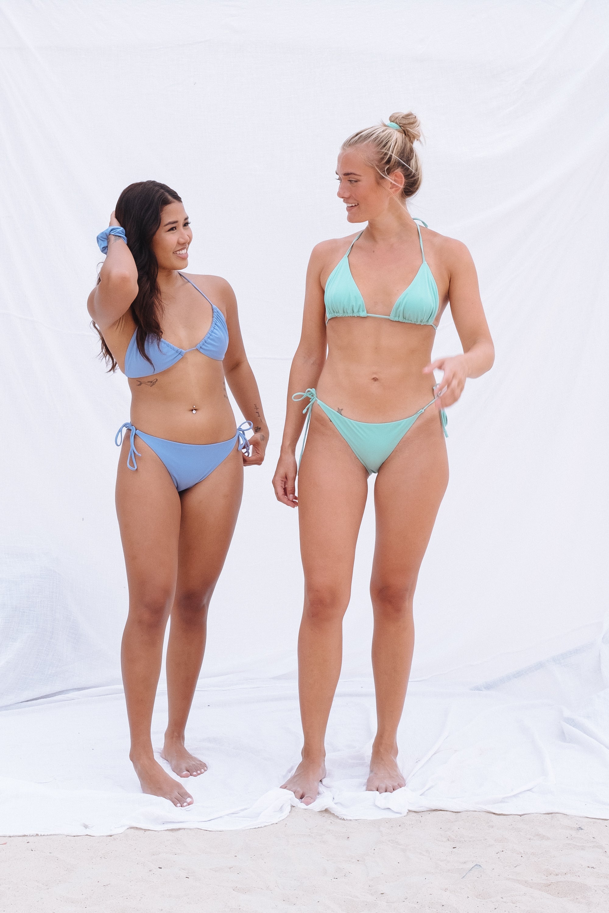 MAJORCA BIKINI BOTTOM STRING TIE ICE BLUE