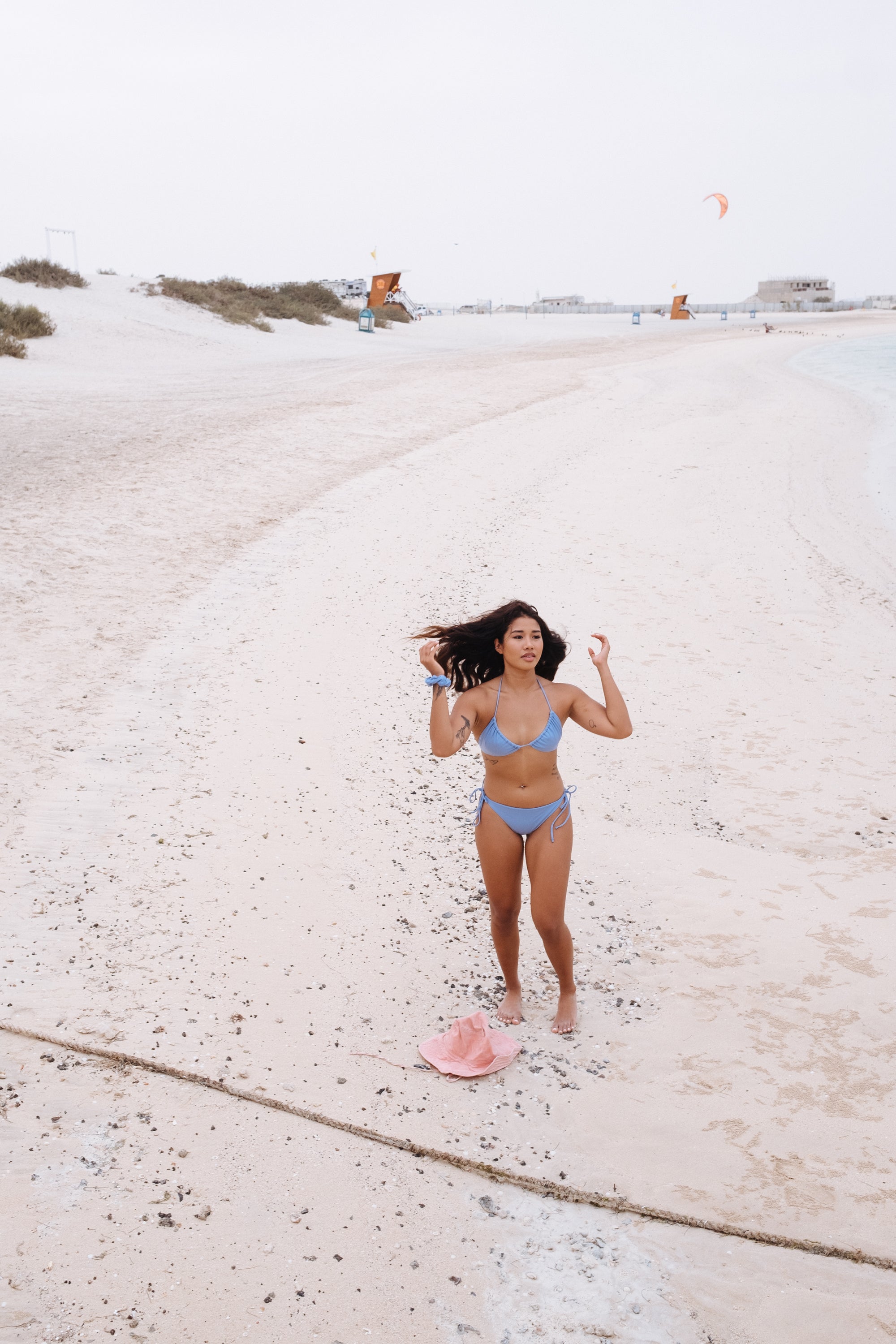 MAJORCA TRIANGLE TIE BIKINI TOP ICE BLUE