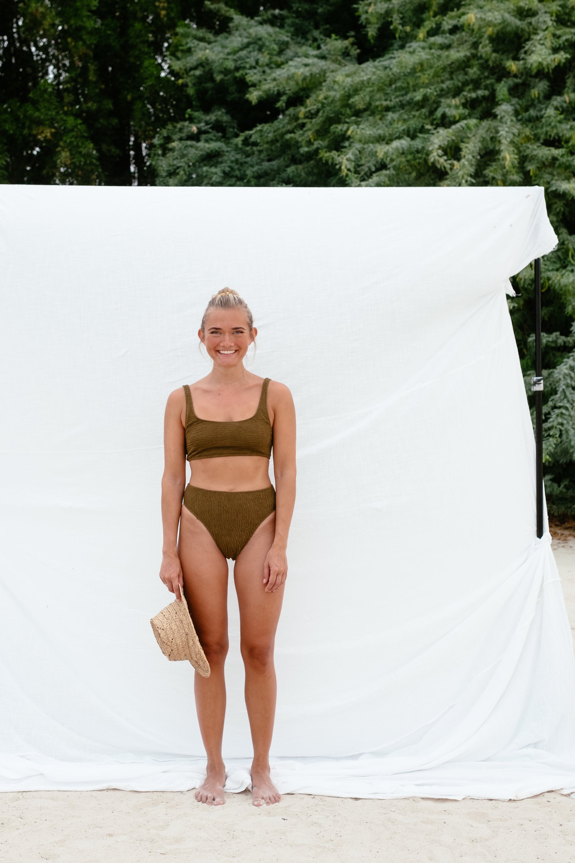 SIA WAVE CRINKLE BIKINI TOP OLIVE