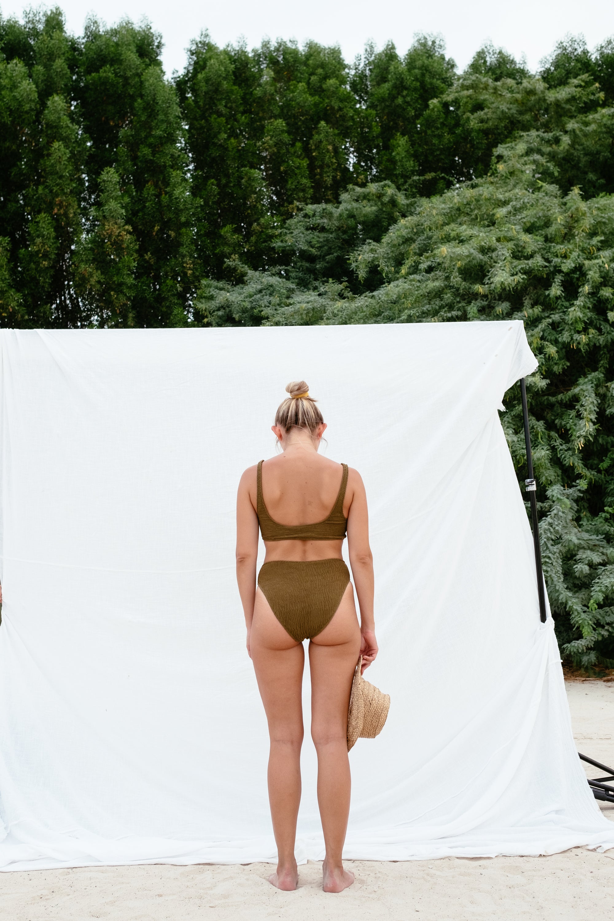 SIA WAVE CRINKLE BIKINI TOP OLIVE