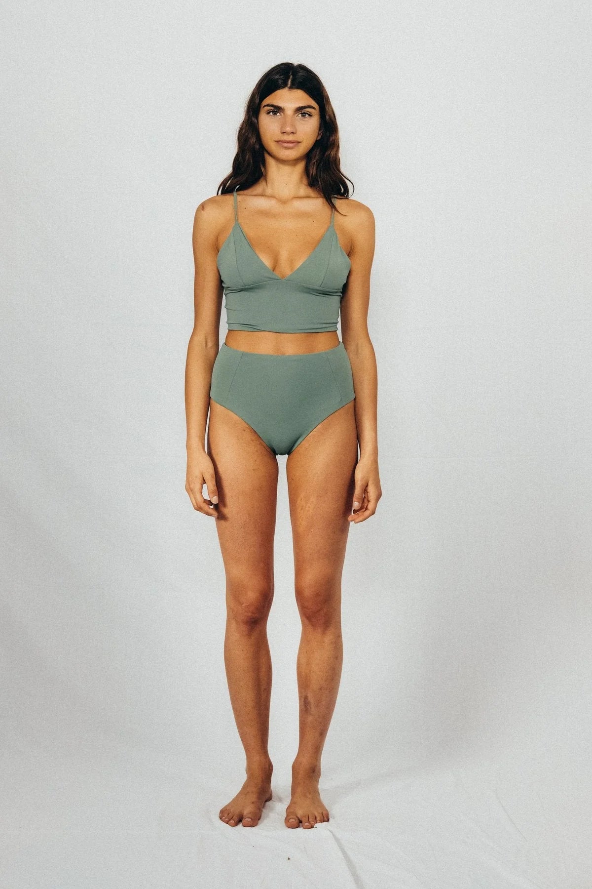 MARRAKESH BIKINI TOP TIE BACK HAZY GREEN