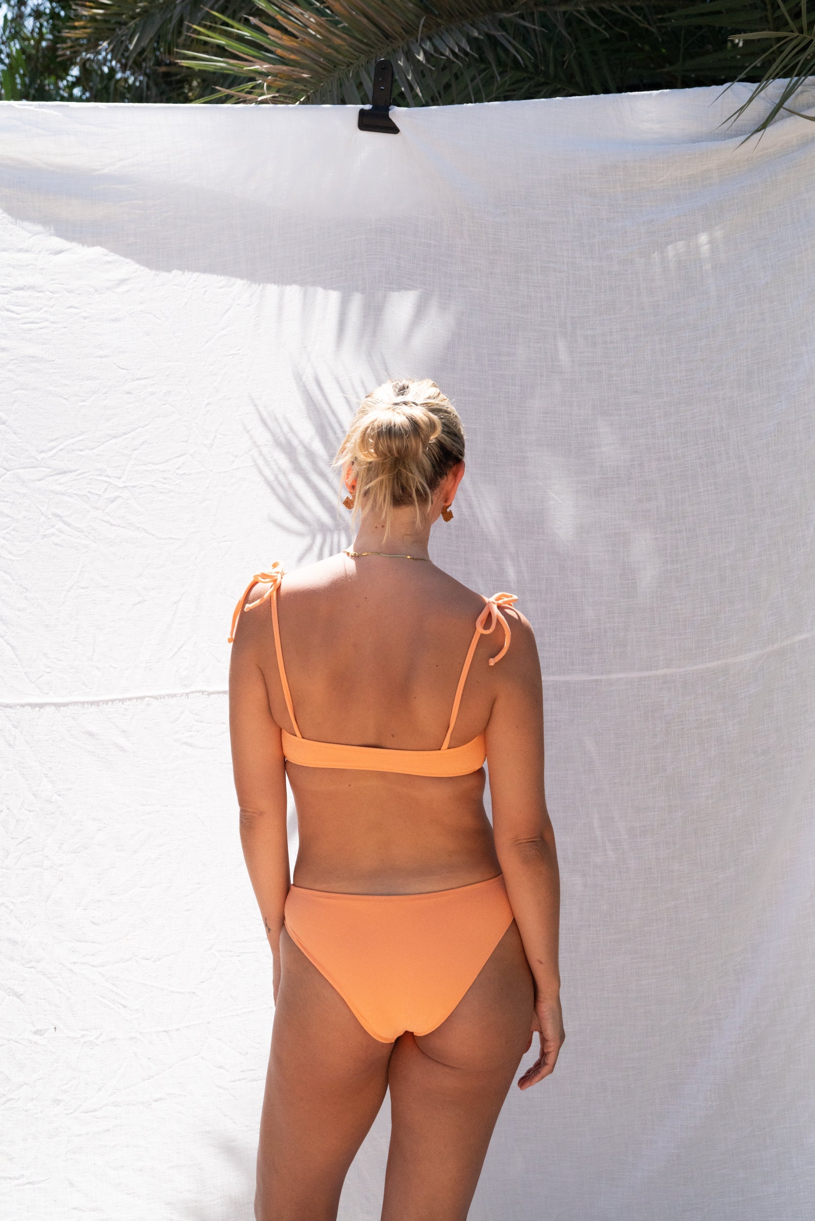 BARDOT TERRY TOWEL BIKINI TOP PEACH