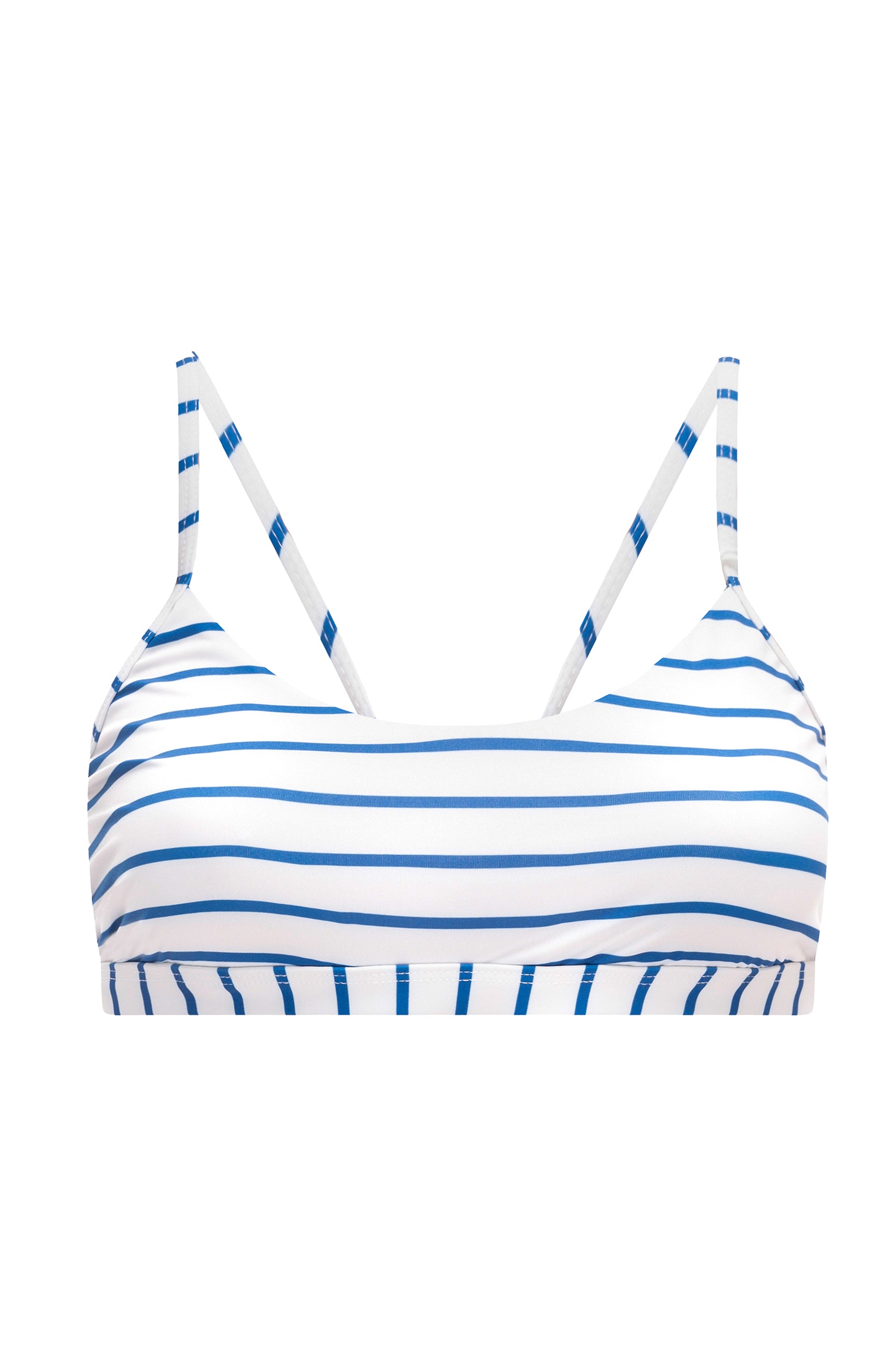 ANIKA BIKINI TOP ROUND NECK BLUE STRIPE